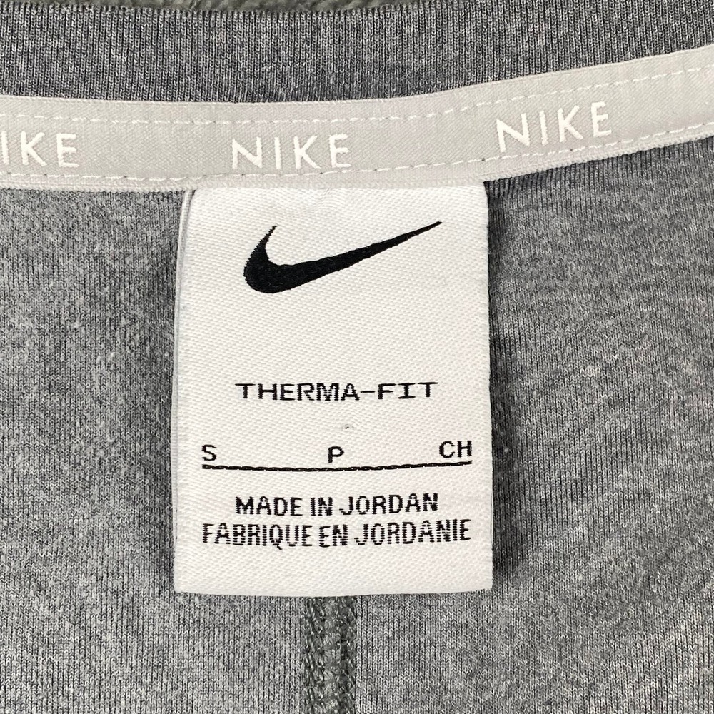 Nike Women Small Long Sleeve Top Gray Therma-FIT Crewneck Athletic Swoosh - Picture 2 of 7